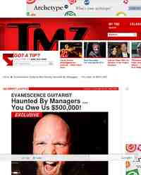 Evanescence Guitarist Ben Moody Haunted By Managers: TMZ.com